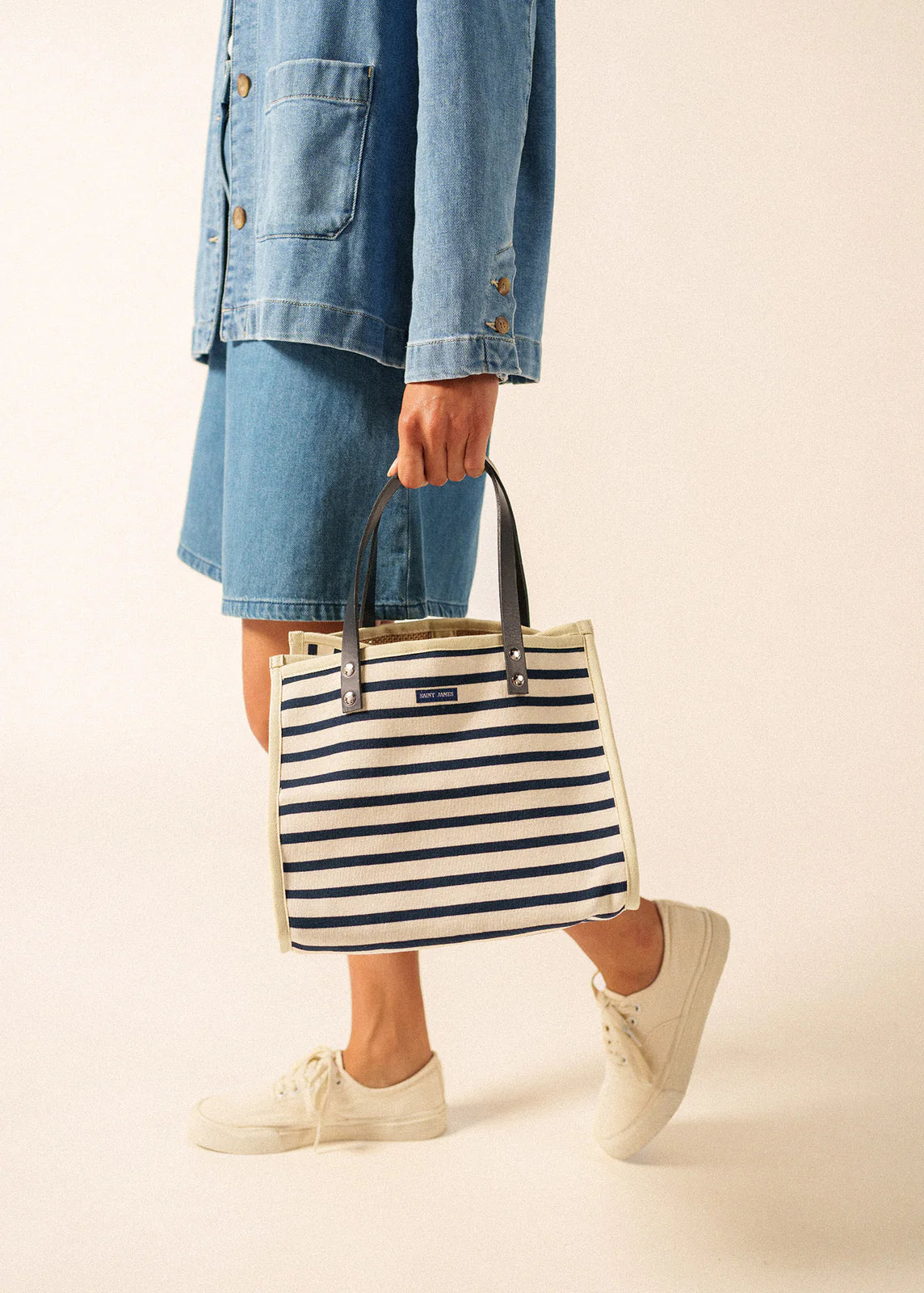SAINT JAMES STRIPED SQUARE BAG