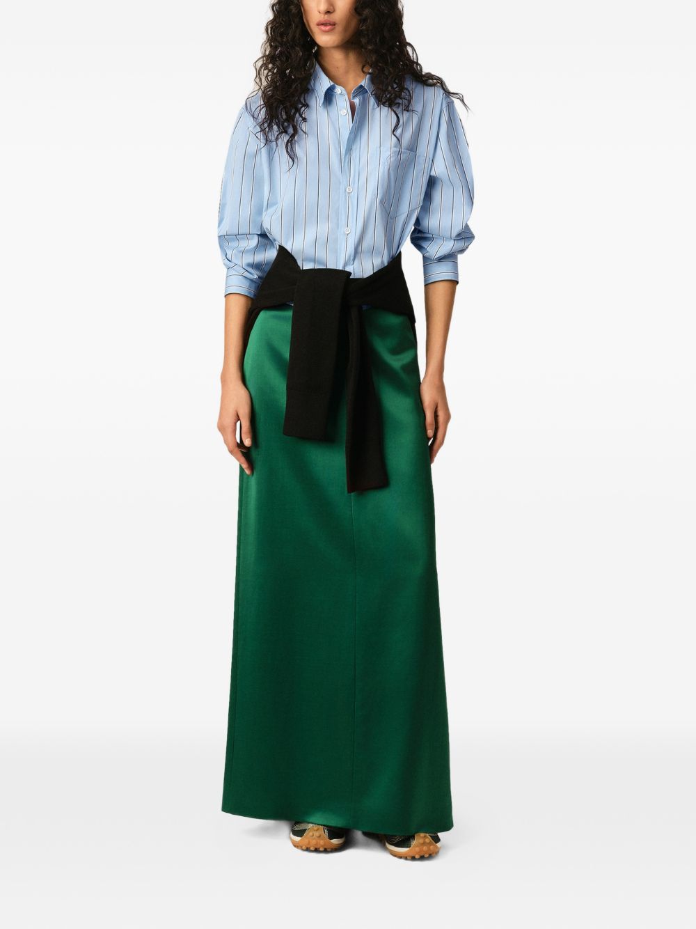 AMI PARIS CROPPED STRIPED SHIRT