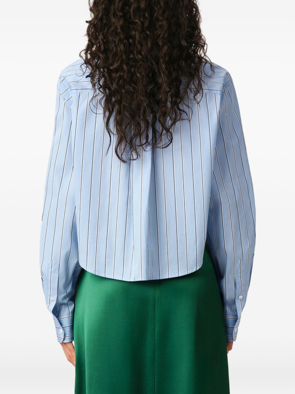 AMI PARIS CROPPED STRIPED SHIRT