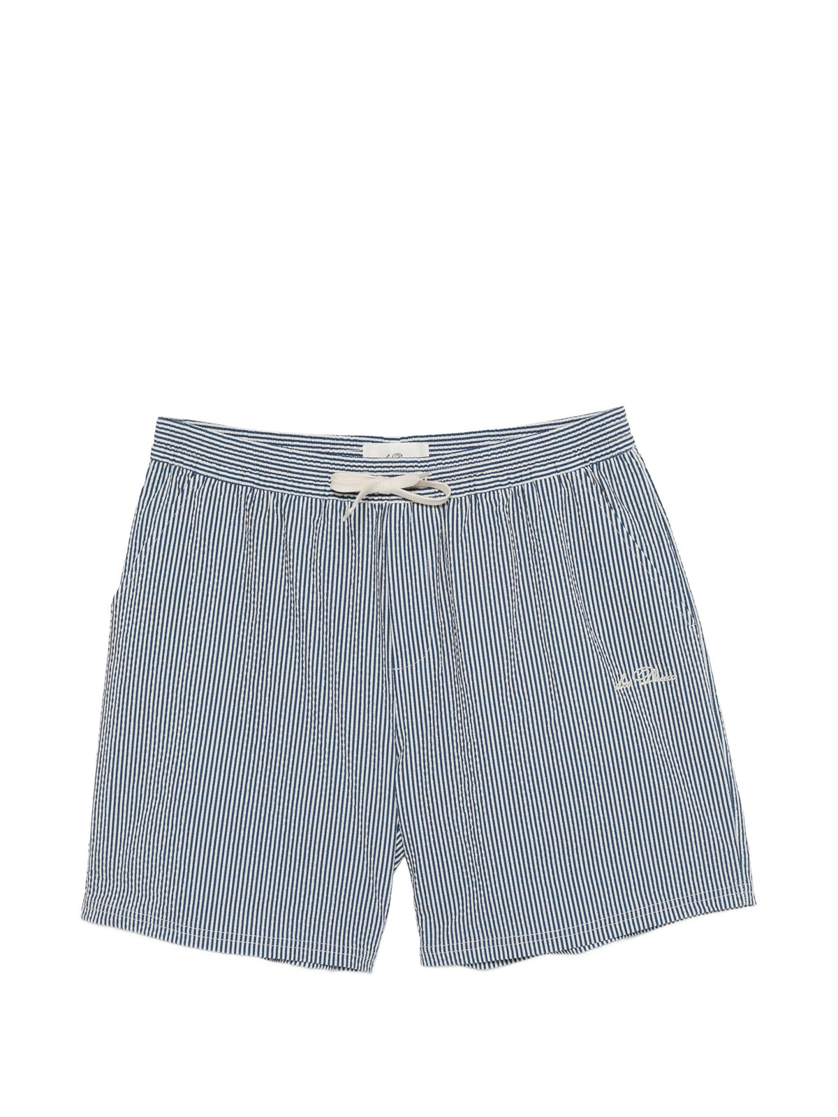 LES DEUX STRIPE SEERSUCKER SWIM SHORT