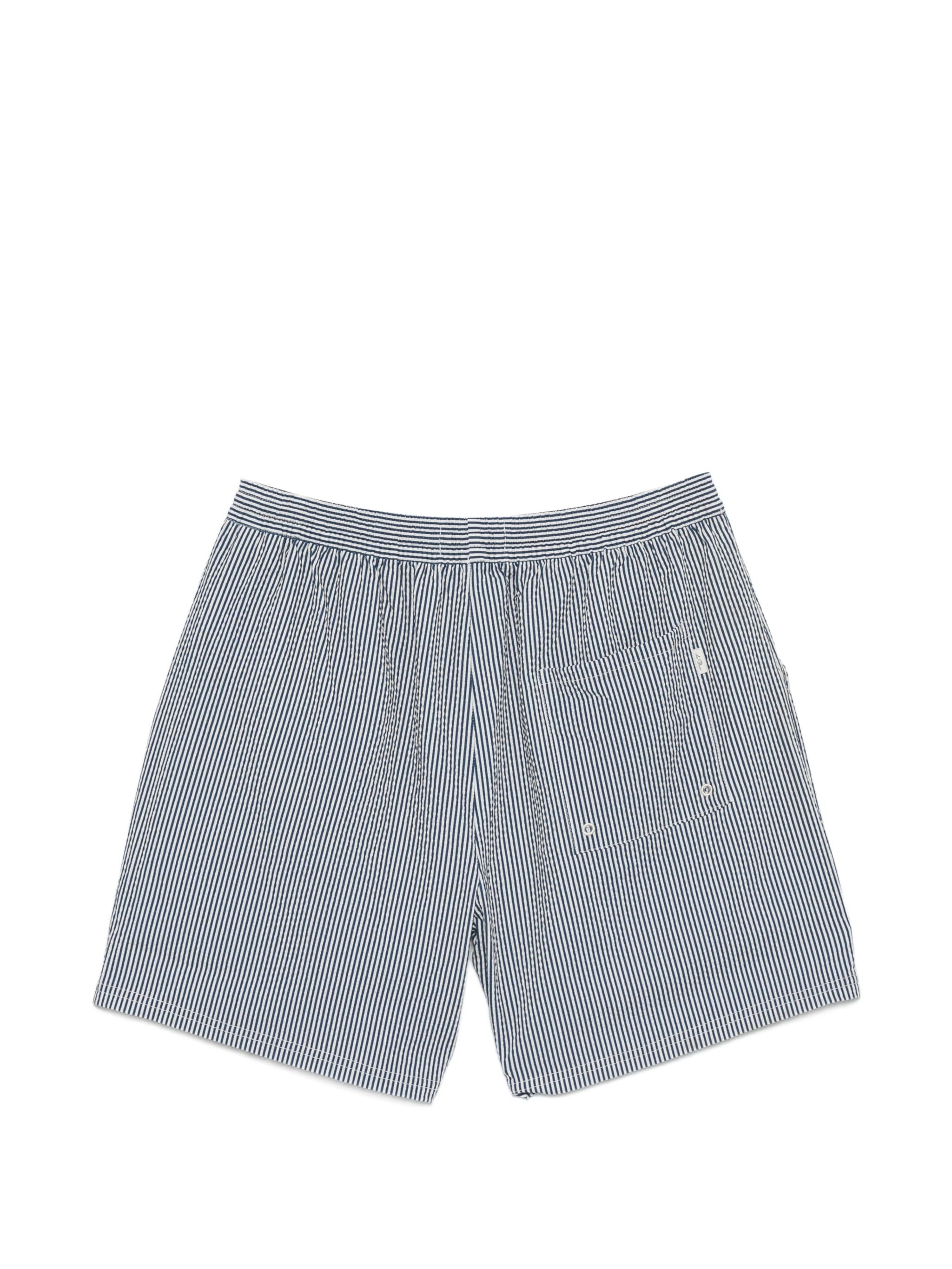 LES DEUX STRIPE SEERSUCKER SWIM SHORT