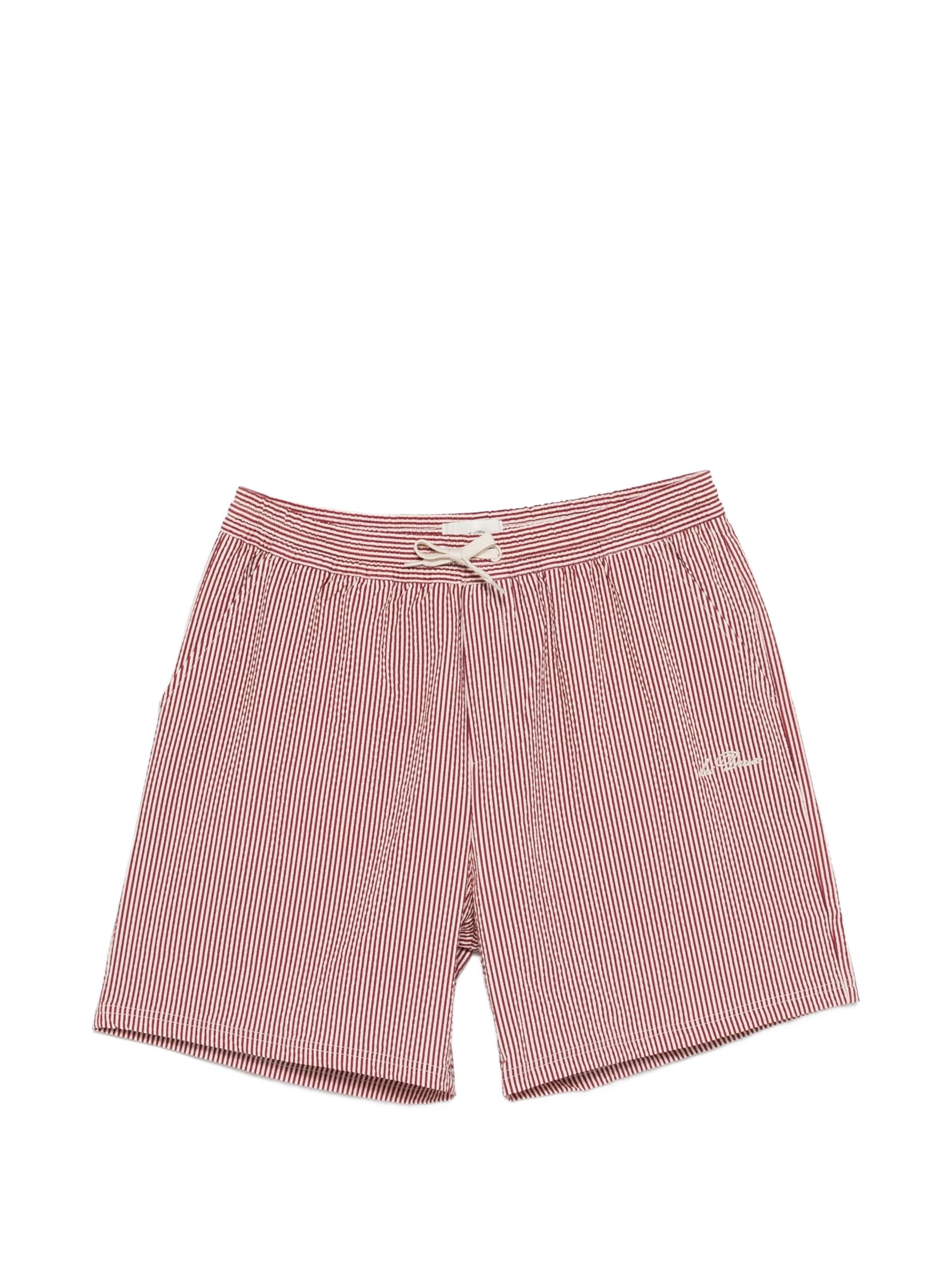 LES DEUX STRIPE SEERSUCKER SWIM SHORT
