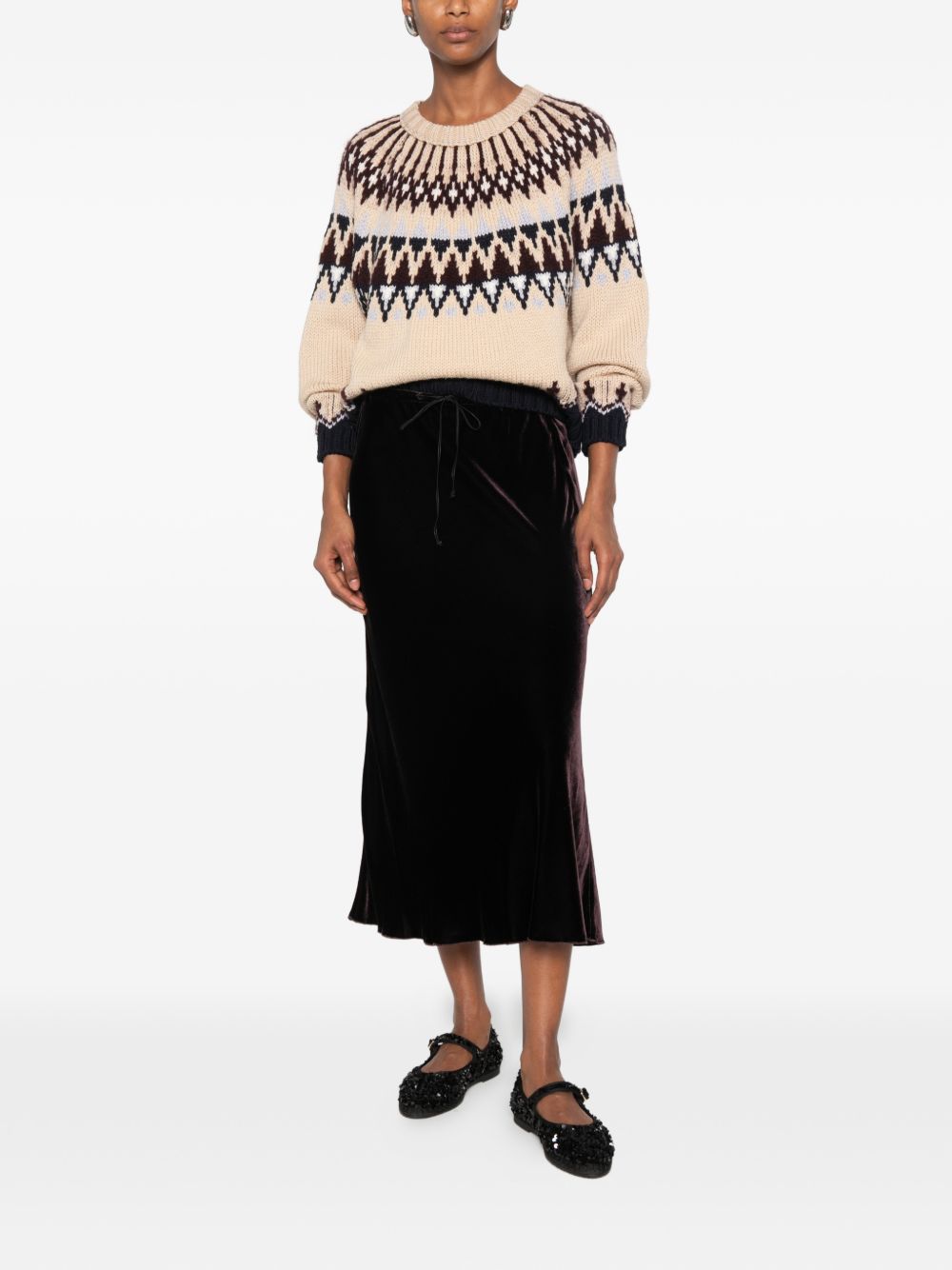 FORTE FORTE VELVET MIDI SKIRT