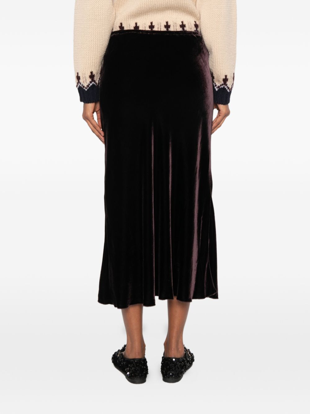 FORTE FORTE VELVET MIDI SKIRT