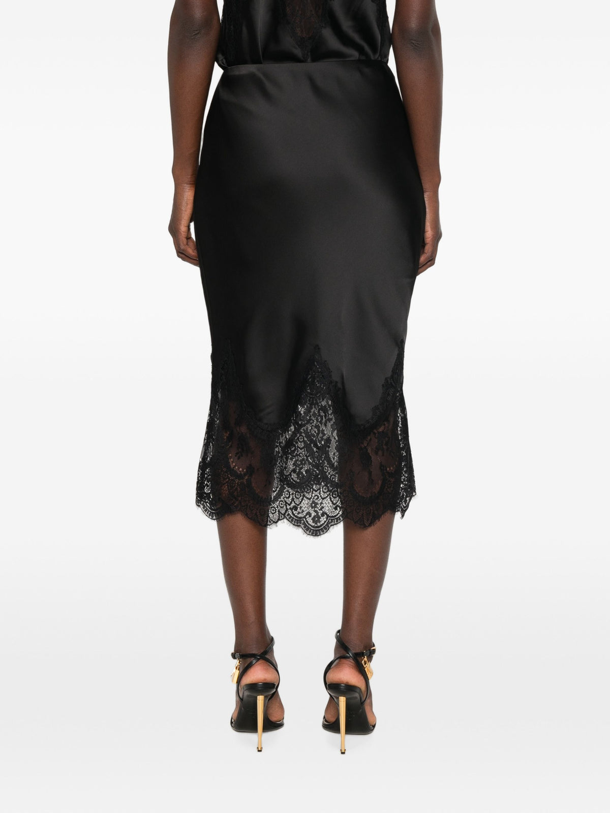 NORMA KAMALI BIAIS HALF SLIP WITH LACE