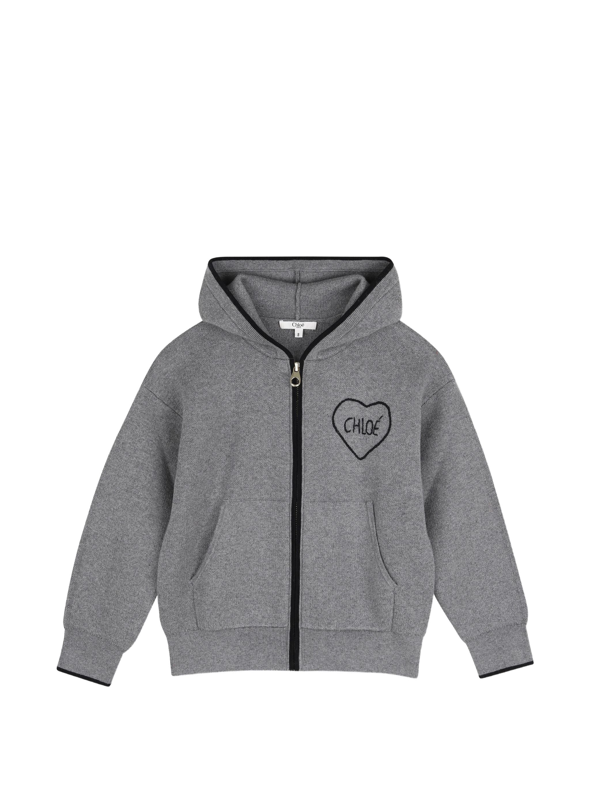 CHLOE-CHLOE KNITTED ZIP HOODIE
