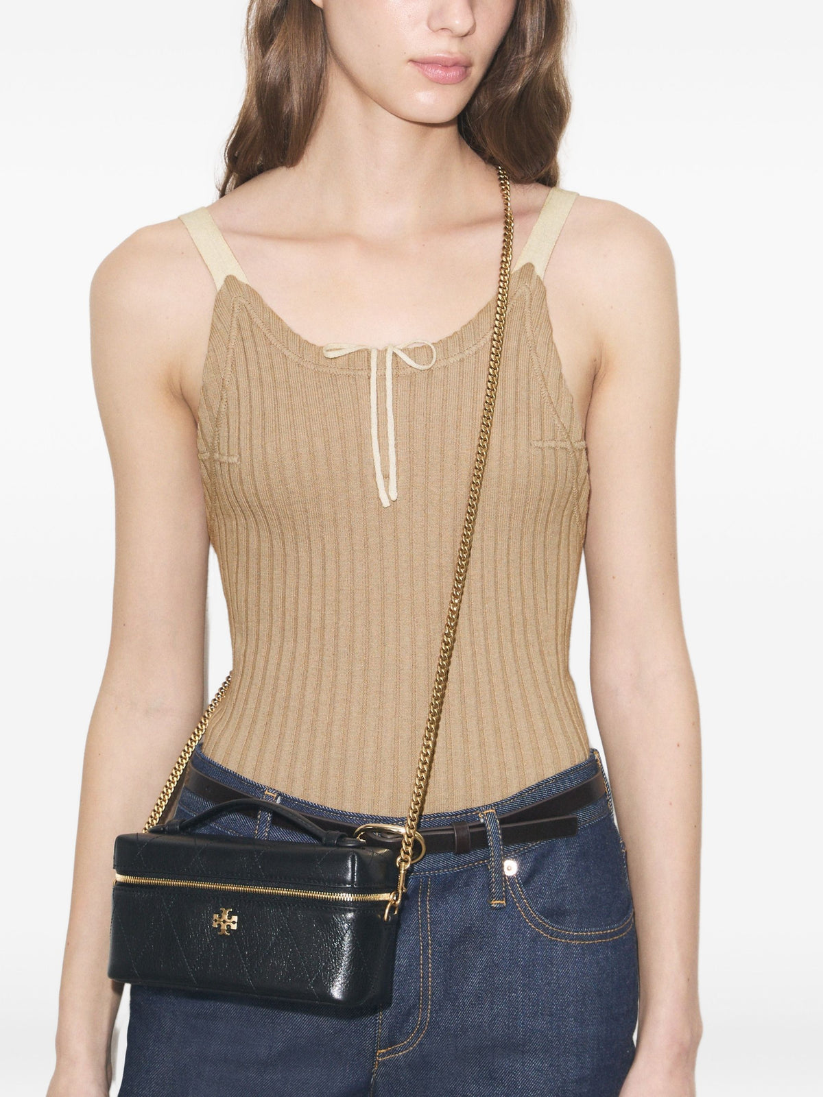 TORY BURCH CHARLIE QUILTED VANITY CASE