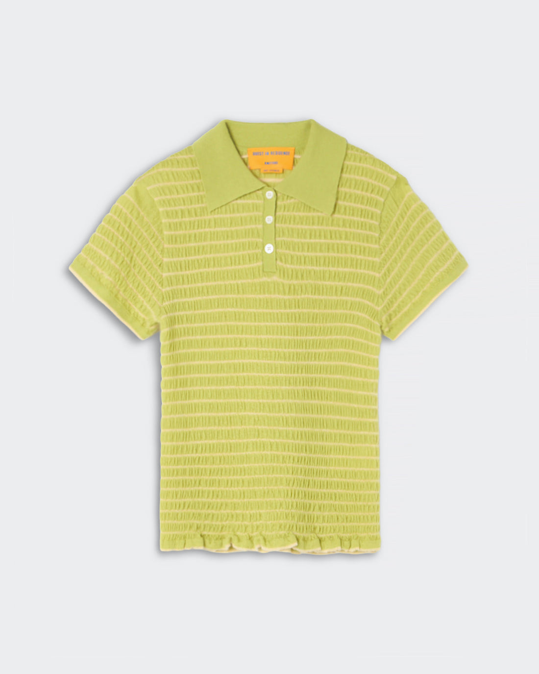 GUEST IN RESIDENCE SMOCKED SHRUNKEN POLO
