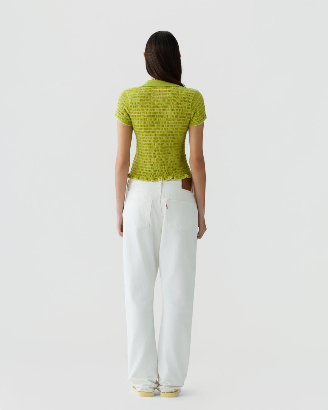 GUEST IN RESIDENCE SMOCKED SHRUNKEN POLO