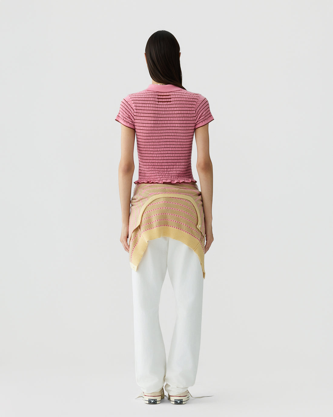 GUEST IN RESIDENCE SMOCKED SHRUNKEN POLO