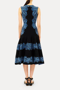 ULLA JOHNSON IONA SL JACQUARD KNIT DRESS