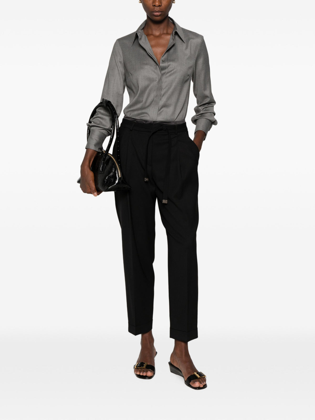 PESERICO SIGN BELTED TROUSERS