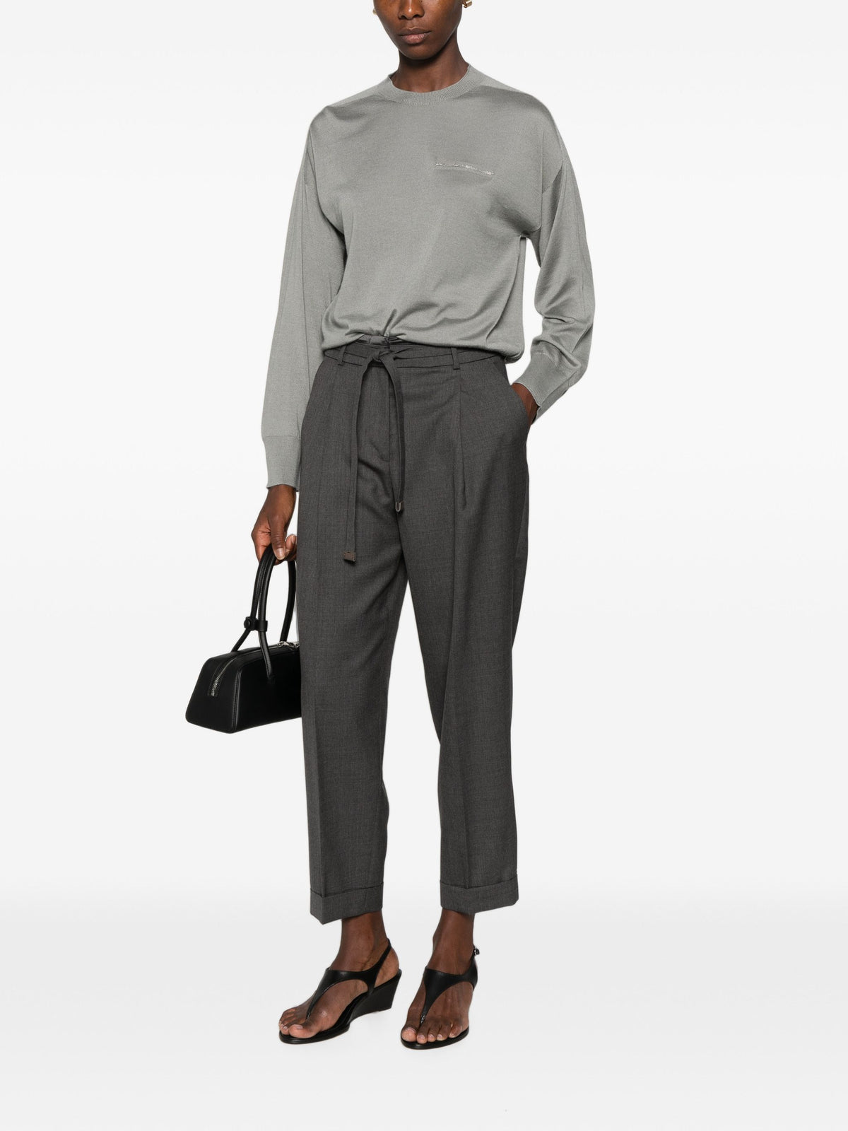 PESERICO SIGN BELTED TROUSERS