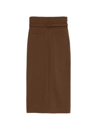 AMI PARIS BELTED MIDI SKIRT