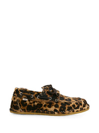 AMI PARIS LEOPARD PRINT BOAT SHOES
