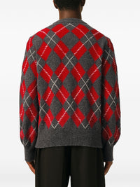 AMI PARIS ARGYLE CARDIGAN