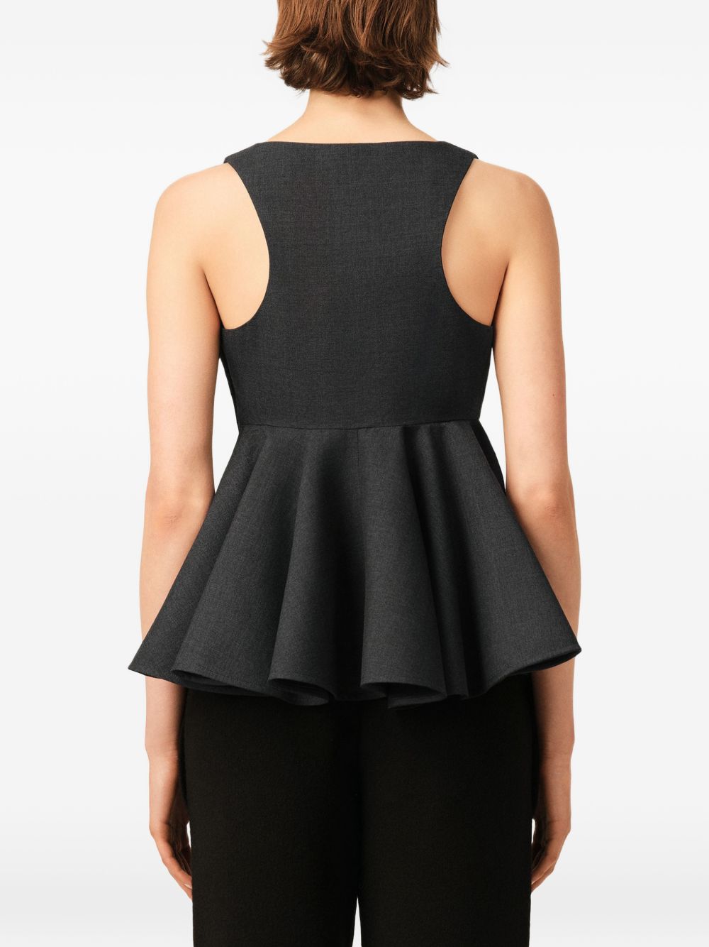 AMI PARIS SLEEVELESS PEPLUM TOP