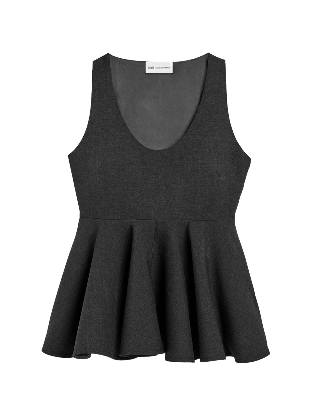 AMI PARIS SLEEVELESS PEPLUM TOP