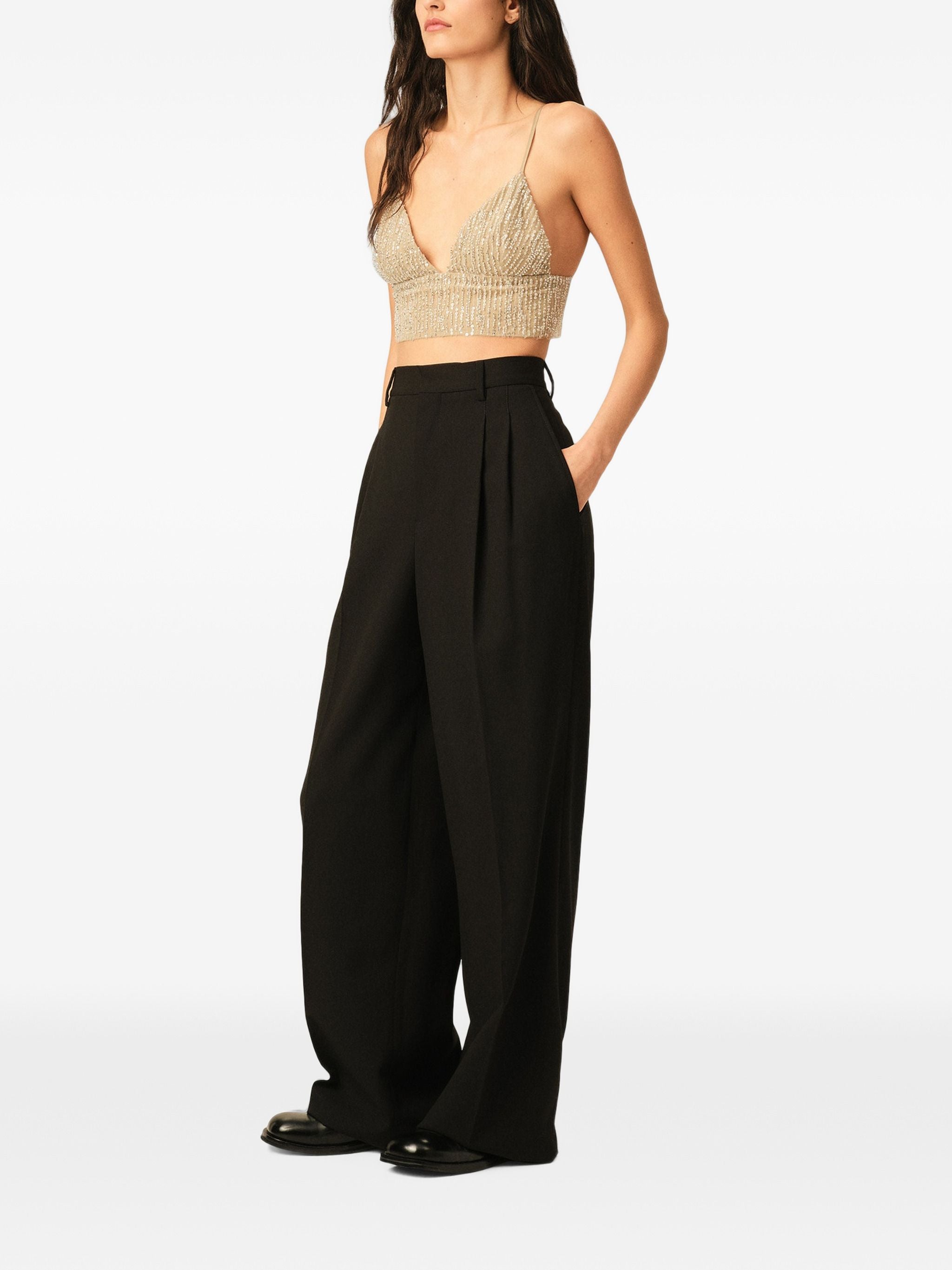 AMI PARIS EMBROIDERED SHORT TOP