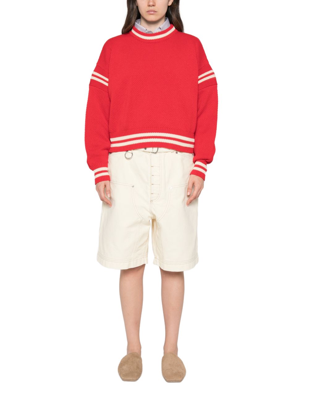 GOLDEN GOOSE BOUCLE LOGO SWEATER