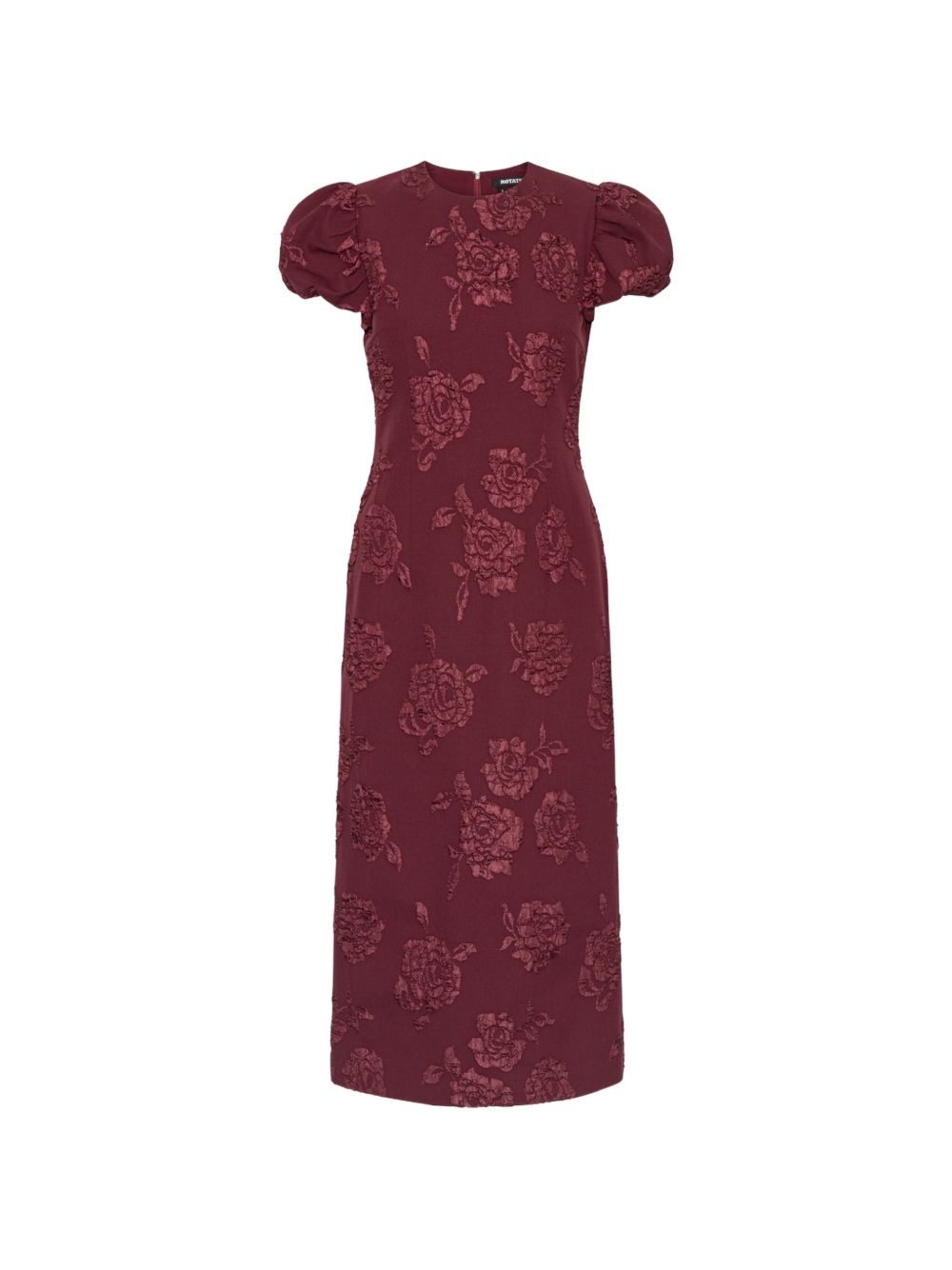 ROTATE JACQUARD MIDI PUFFY DRESS