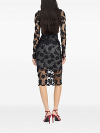 ROTATE FLOWER MESH MIDI SKIRT
