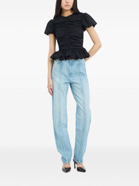ROTATE RUCHED PUFF SLEEVE TOP