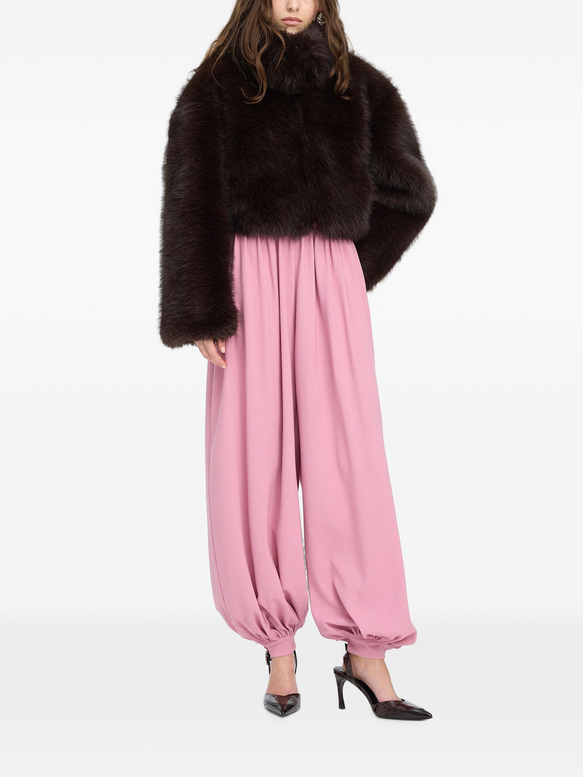 ROTATE FAUX FUR CROPPED JACKET