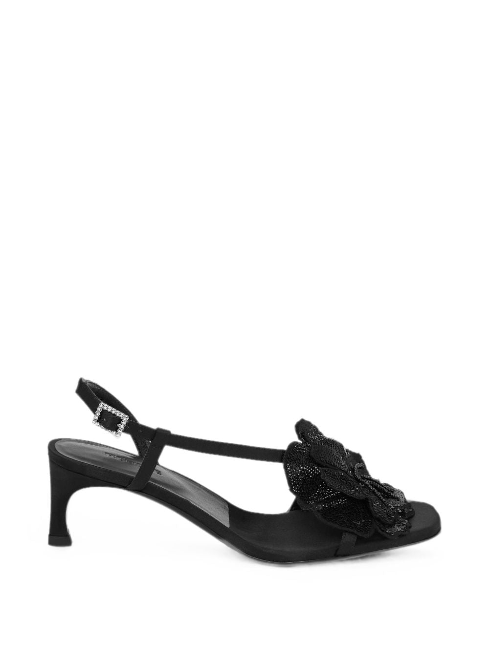 ROTATE FLOWER SATIN SANDAL