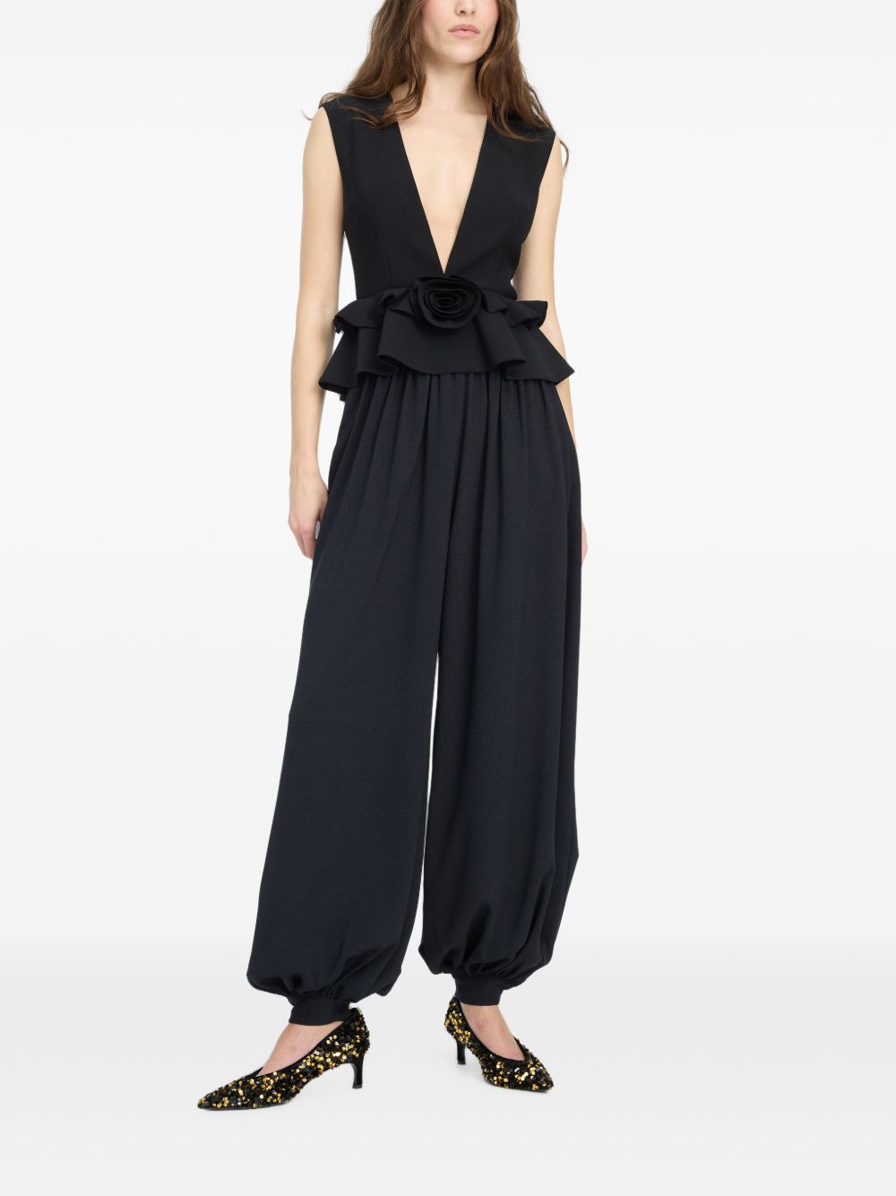 ROTATE V-NECK FLOWER TOP