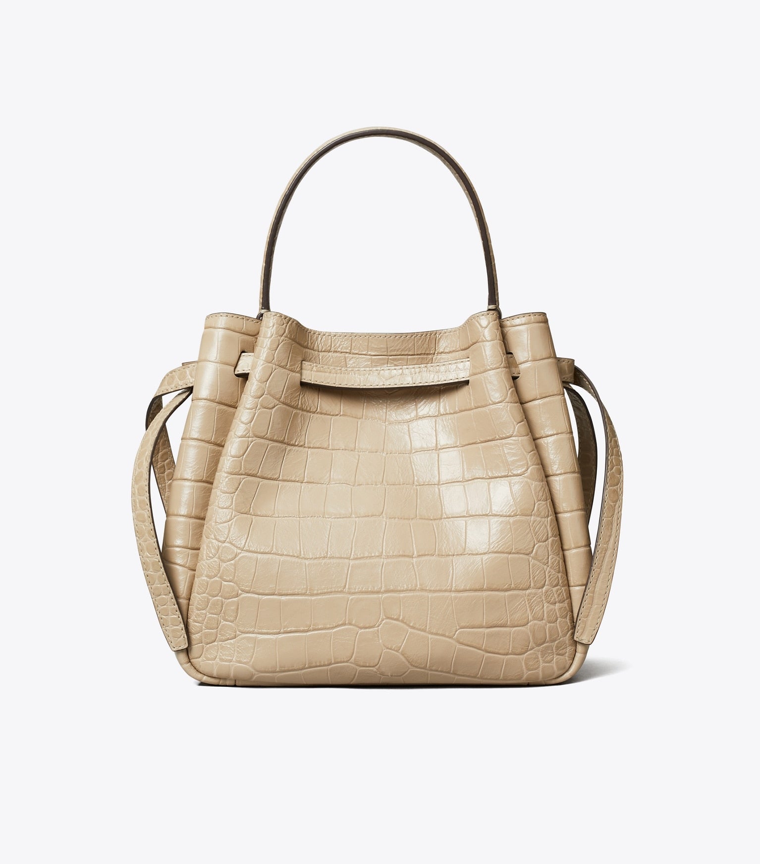 TORY BURCH ROMY EMBOSSED CROC BUCKET BAG