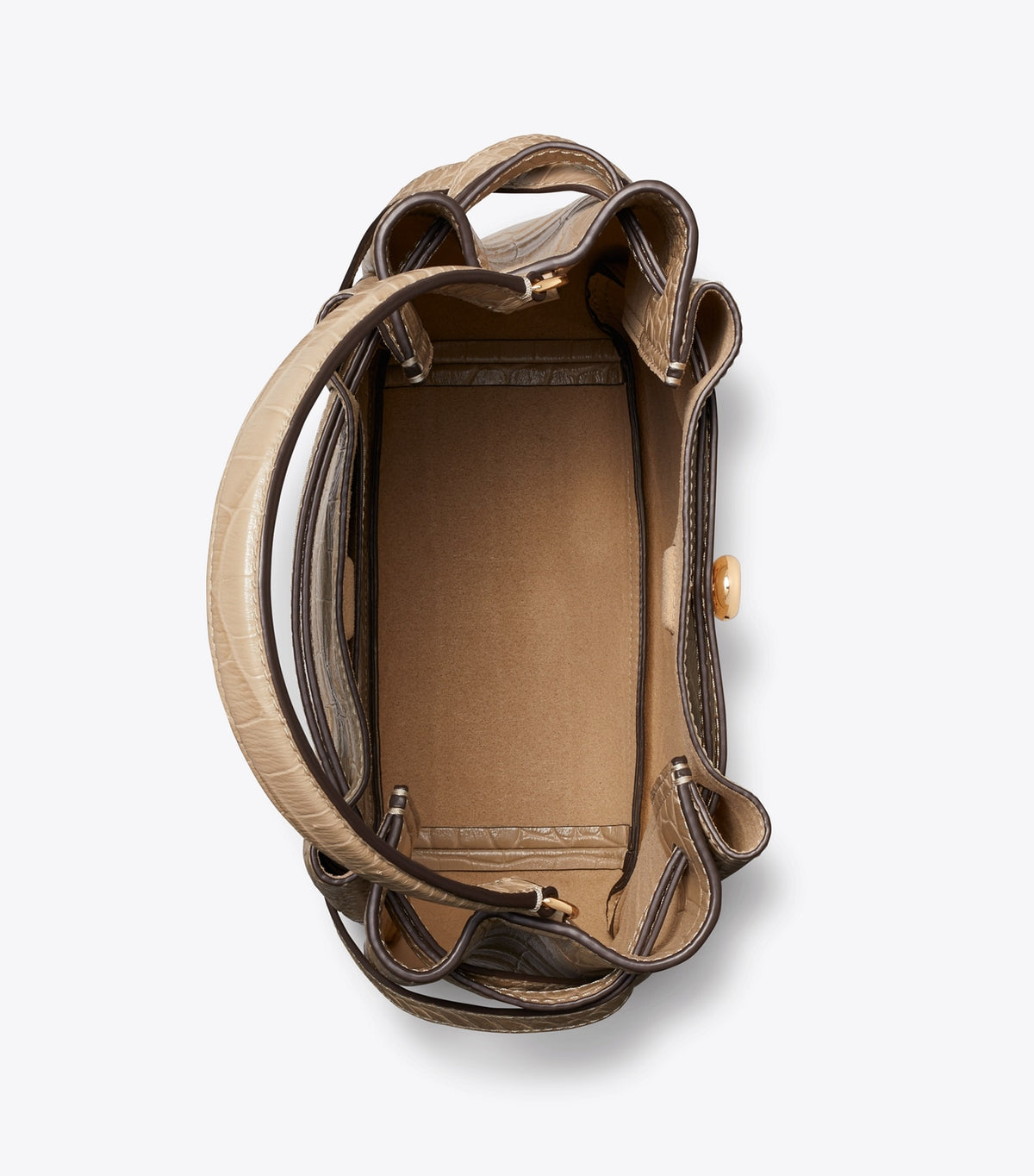 TORY BURCH ROMY EMBOSSED CROC BUCKET BAG