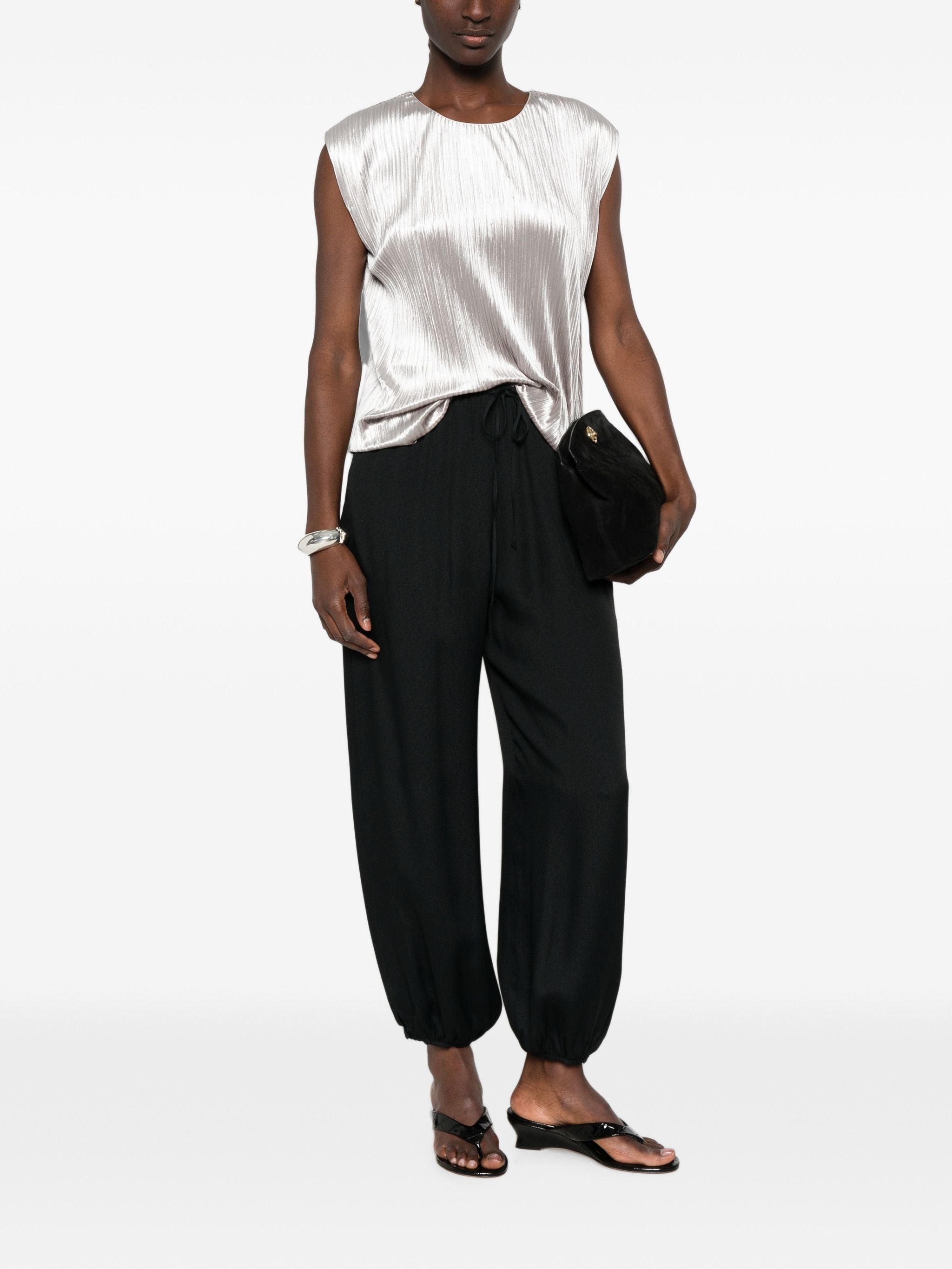 FORTE FORTE VELVET PLEATED TOP