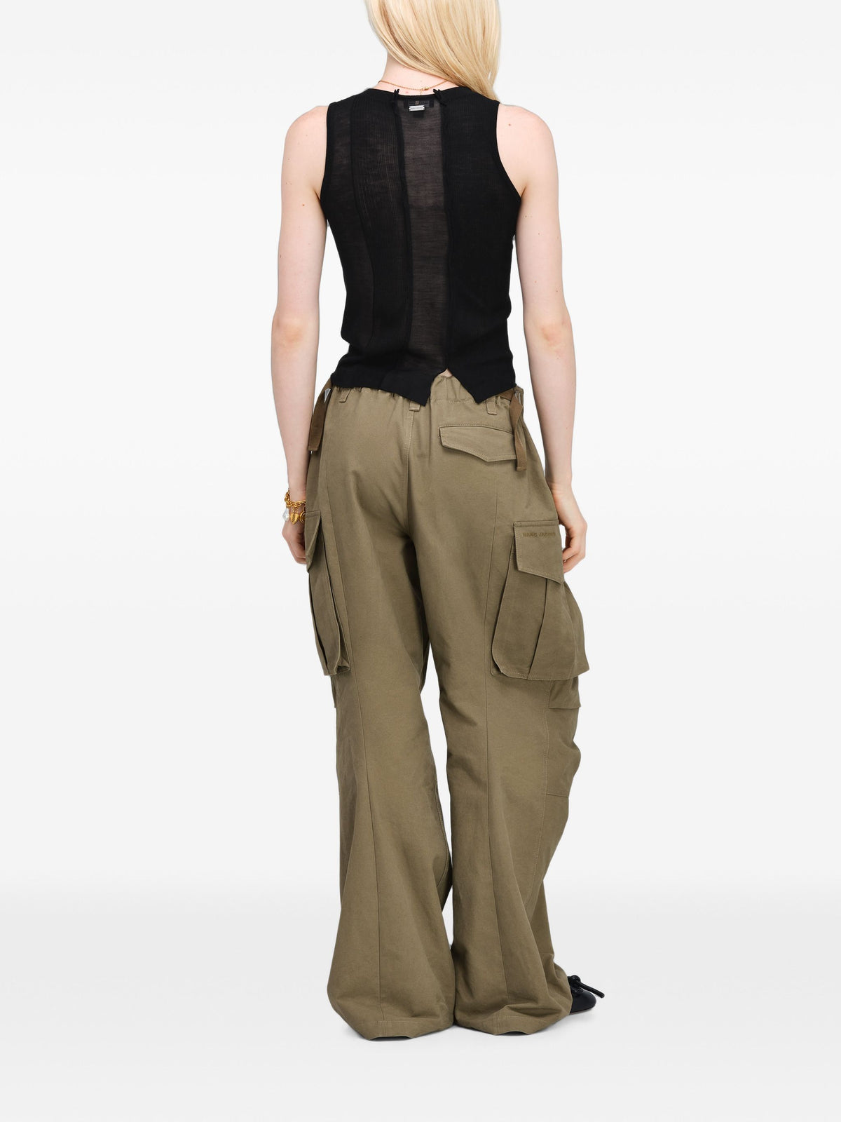 MARC JACOBS SHEER PANELED KNIT TANK