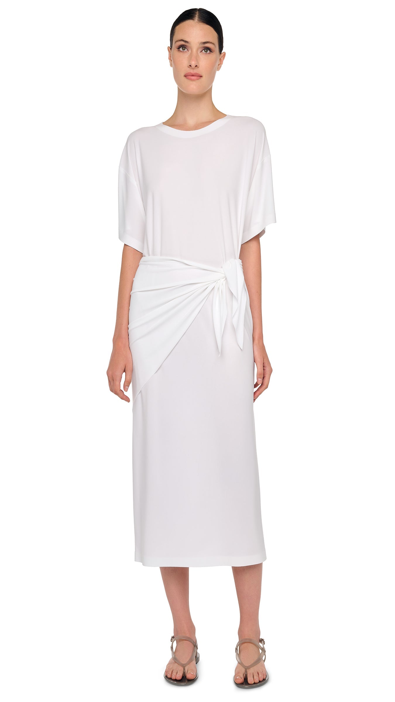 NORMA KAMALI SHORT SLEEVE BOXY DRESS