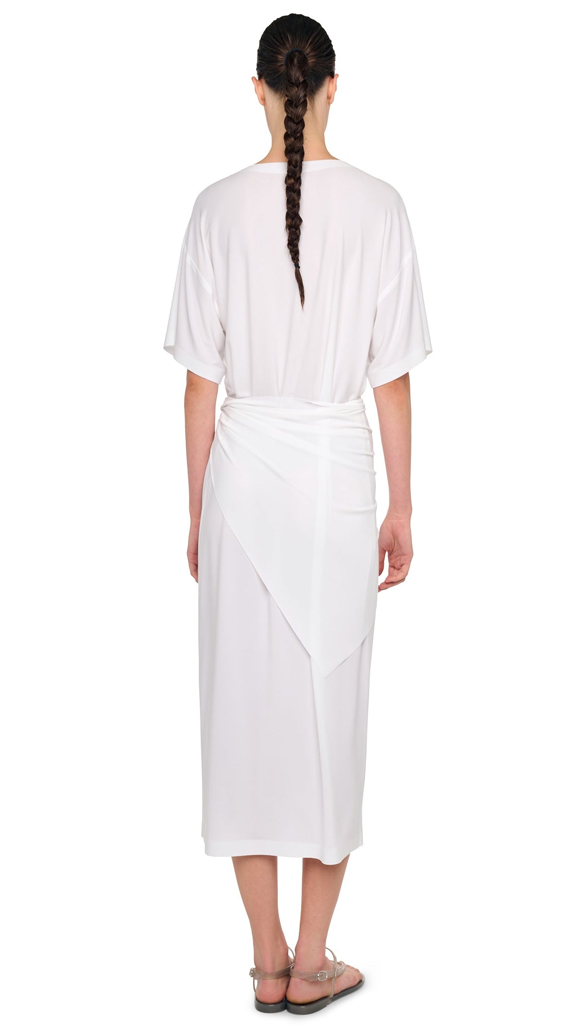 NORMA KAMALI SHORT SLEEVE BOXY DRESS