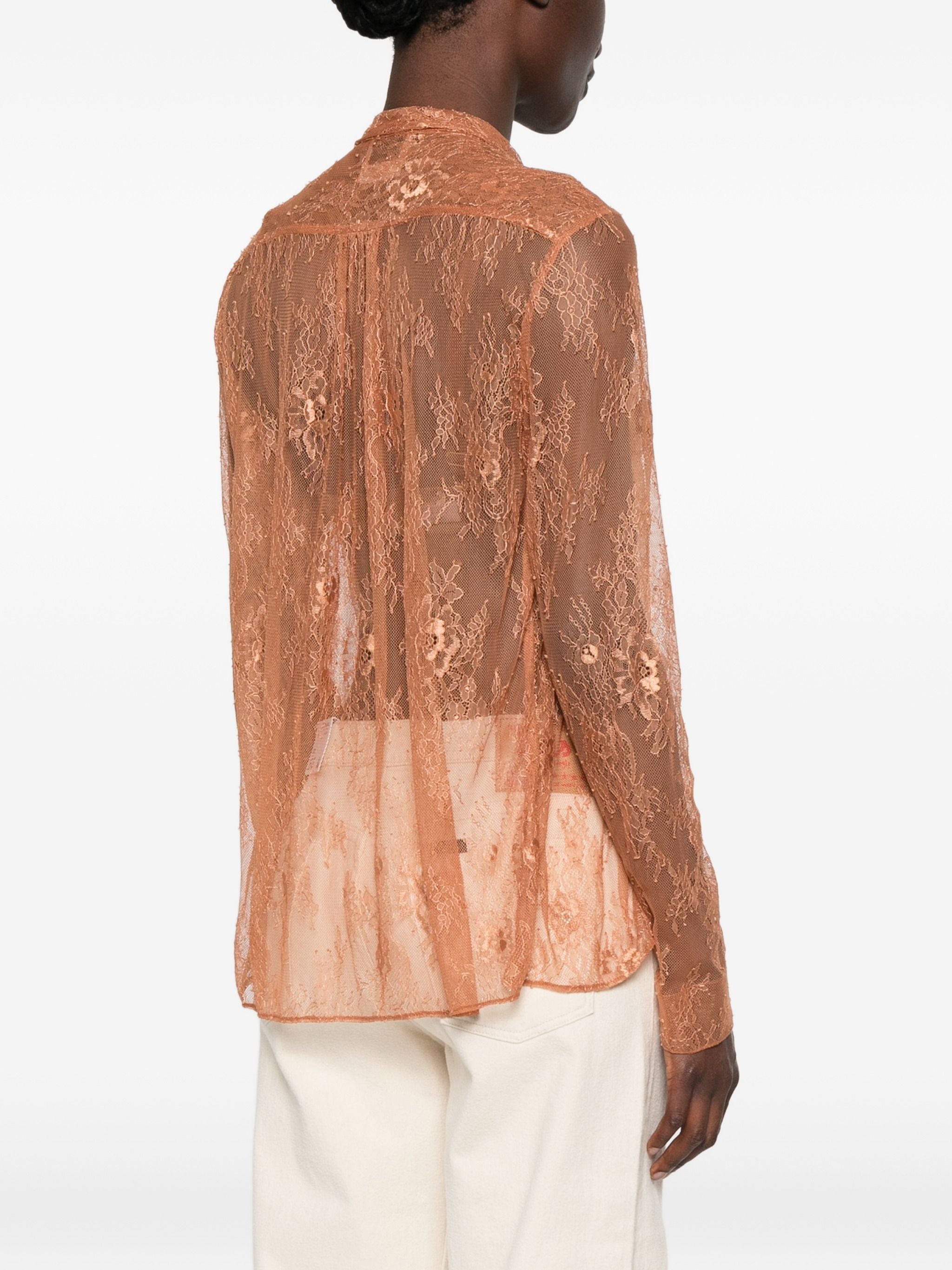 FORTE FORTE CHANTILLY LACE BOW-TIE SHIRT