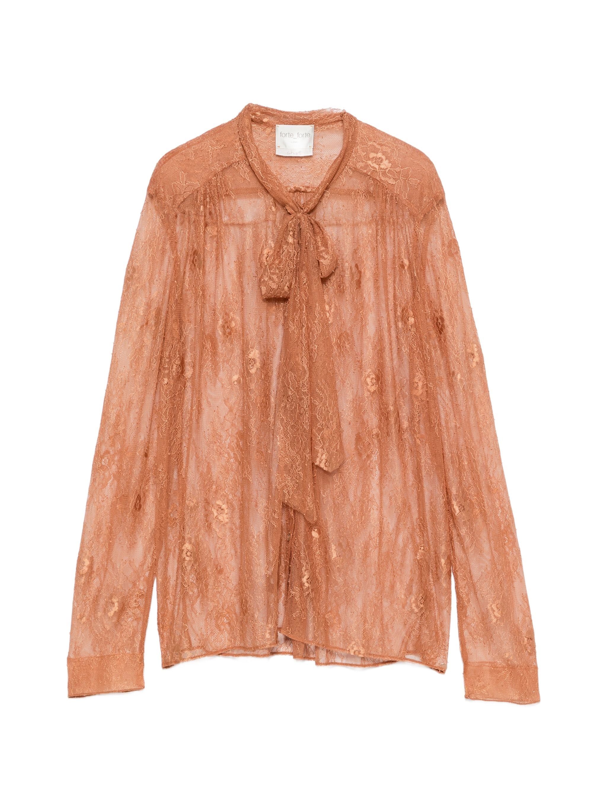 FORTE FORTE CHANTILLY LACE BOW-TIE SHIRT