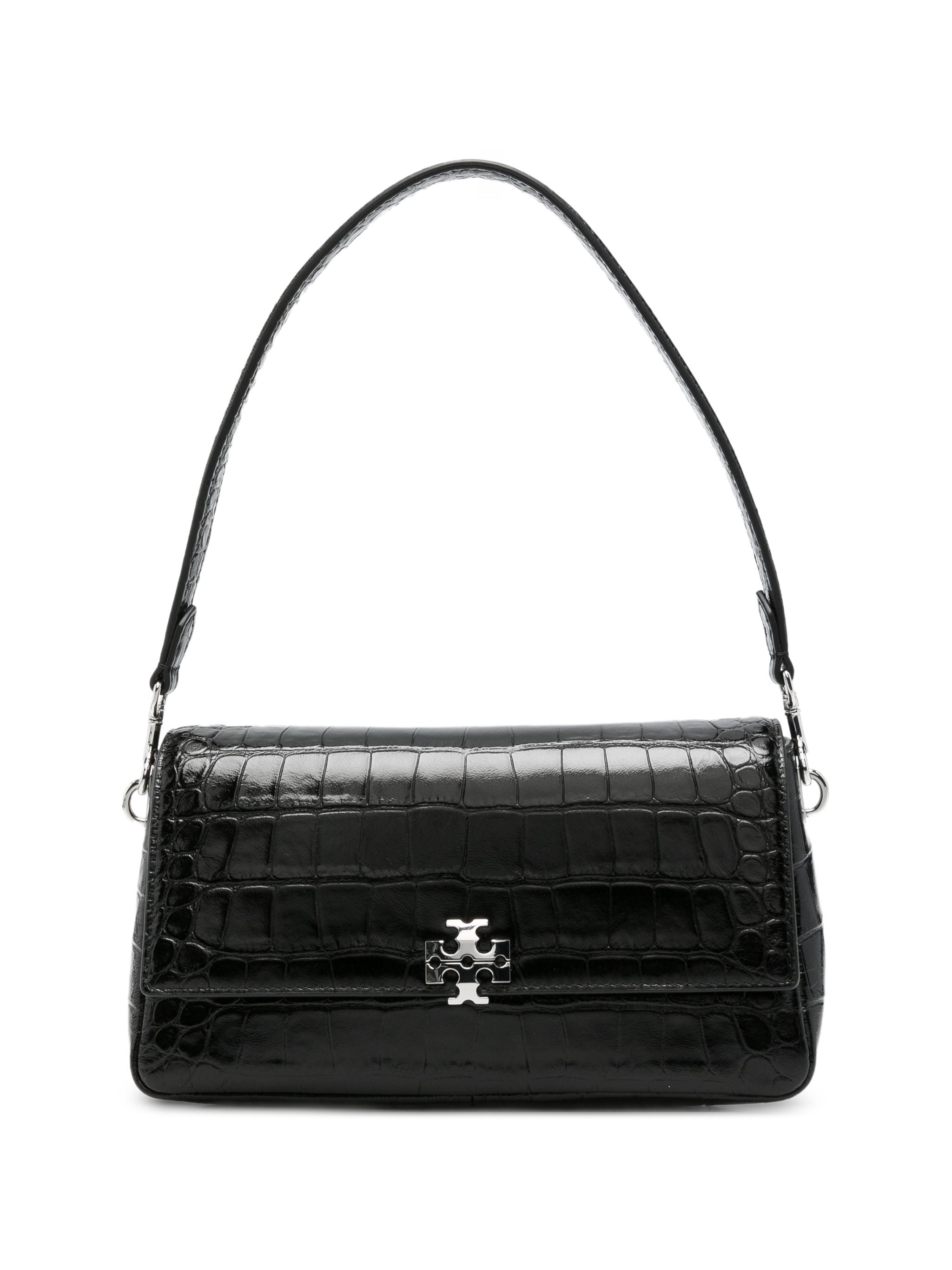 TORY BURCH CHARLIE EMBOSSED CROC SMALL