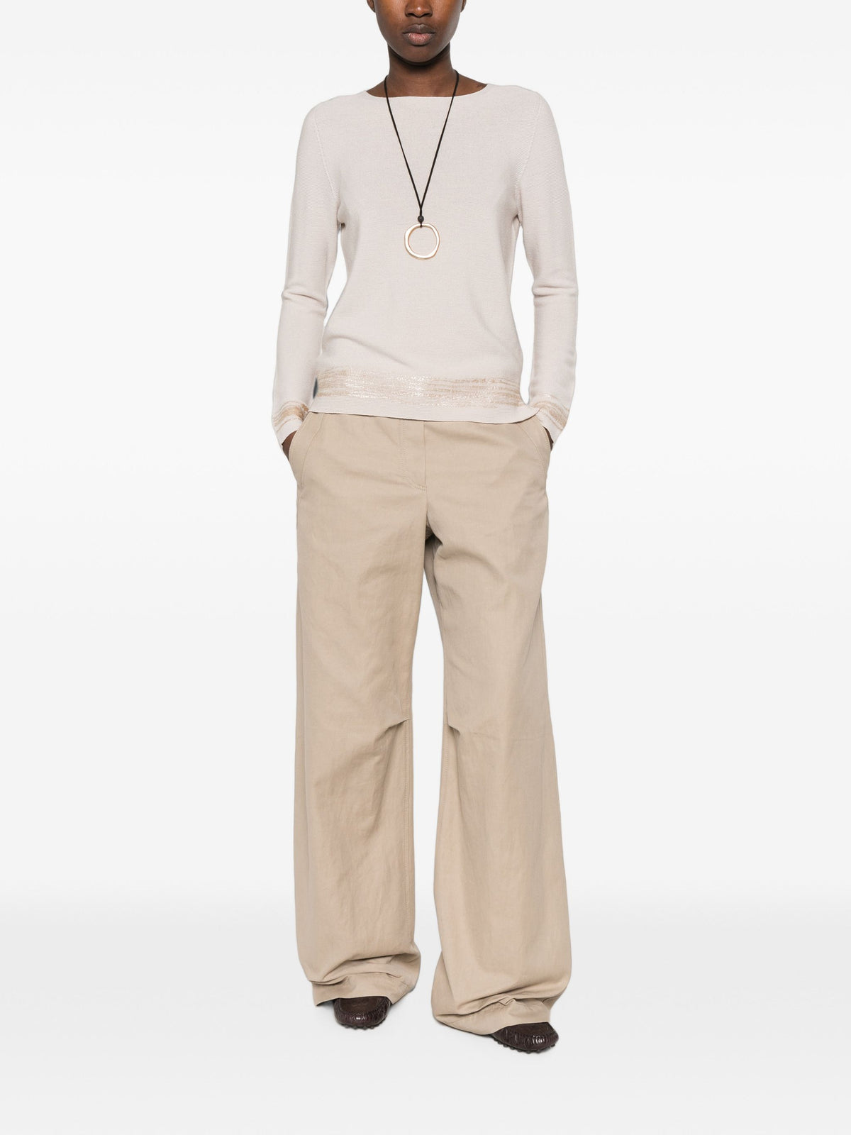 AROVESCIO BOAT NECK SWEATER
