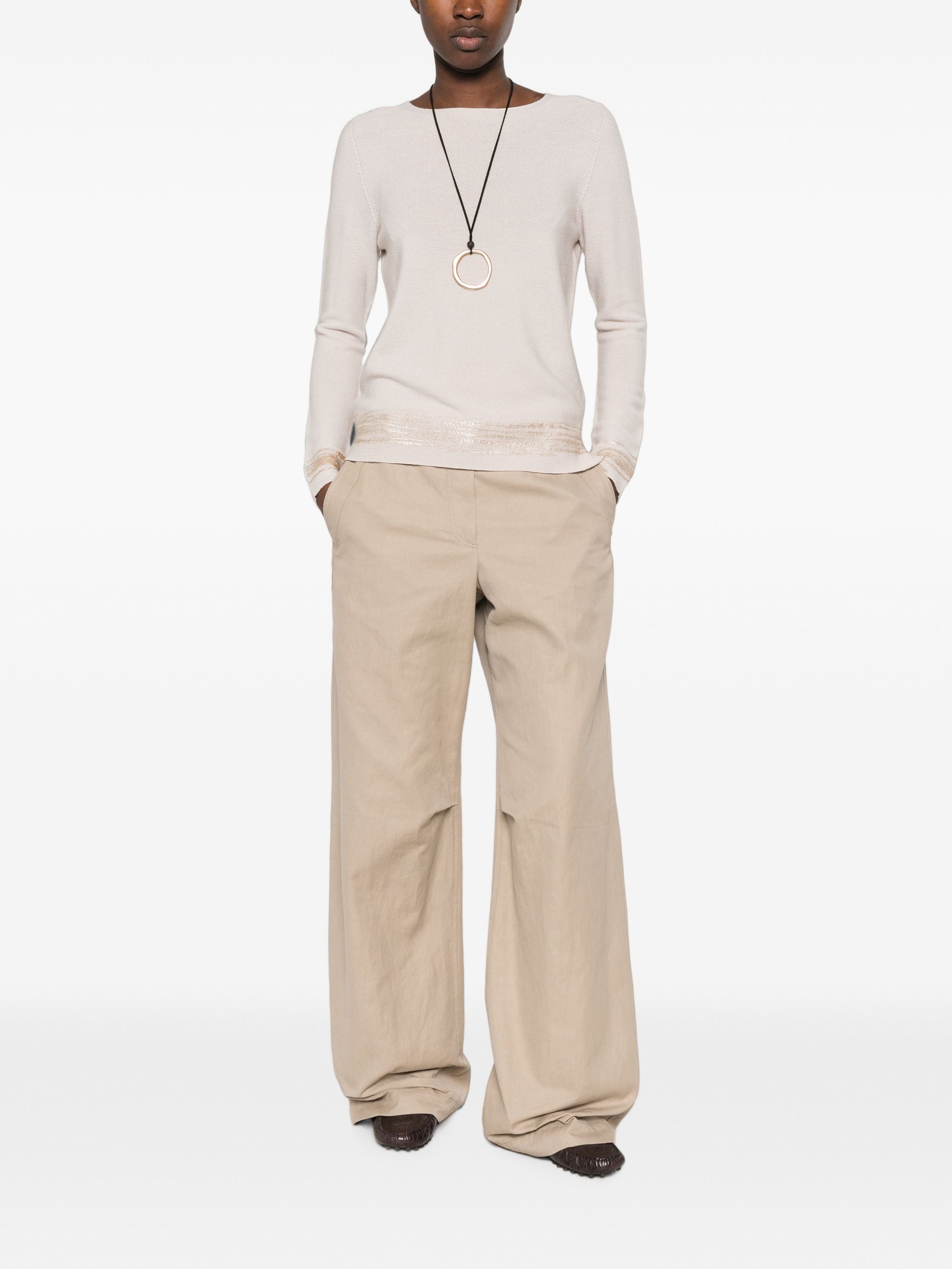 AROVESCIO BOAT NECK SWEATER
