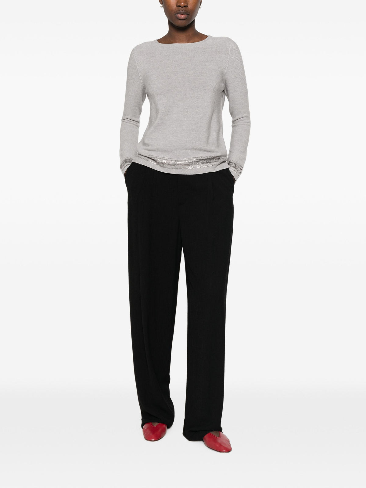 AROVESCIO BOAT NECK SWEATER