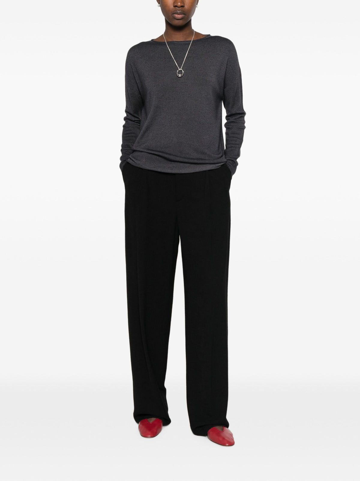 AROVESCIO BOAT NECK SWEATER