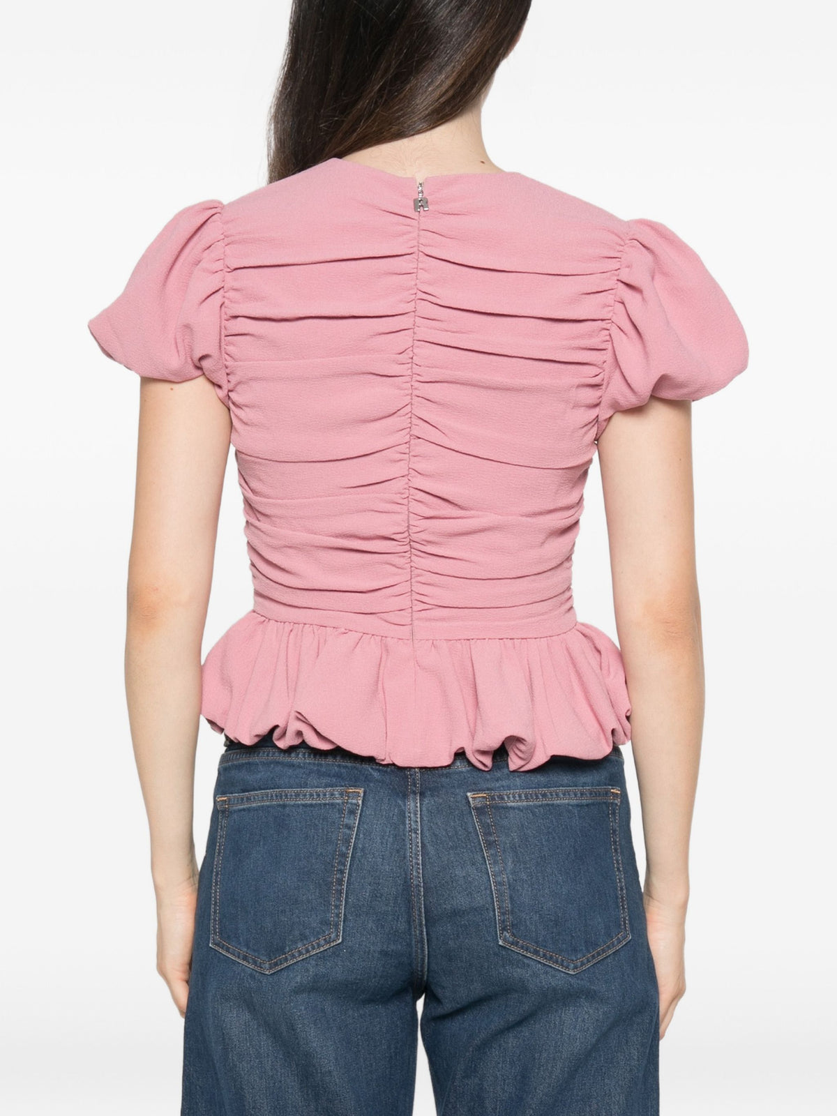 ROTATE RUCHED PUFF SLEEVE TOP