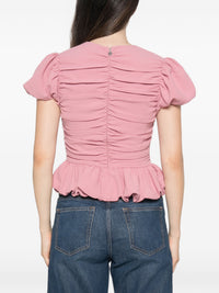 ROTATE RUCHED PUFF SLEEVE TOP