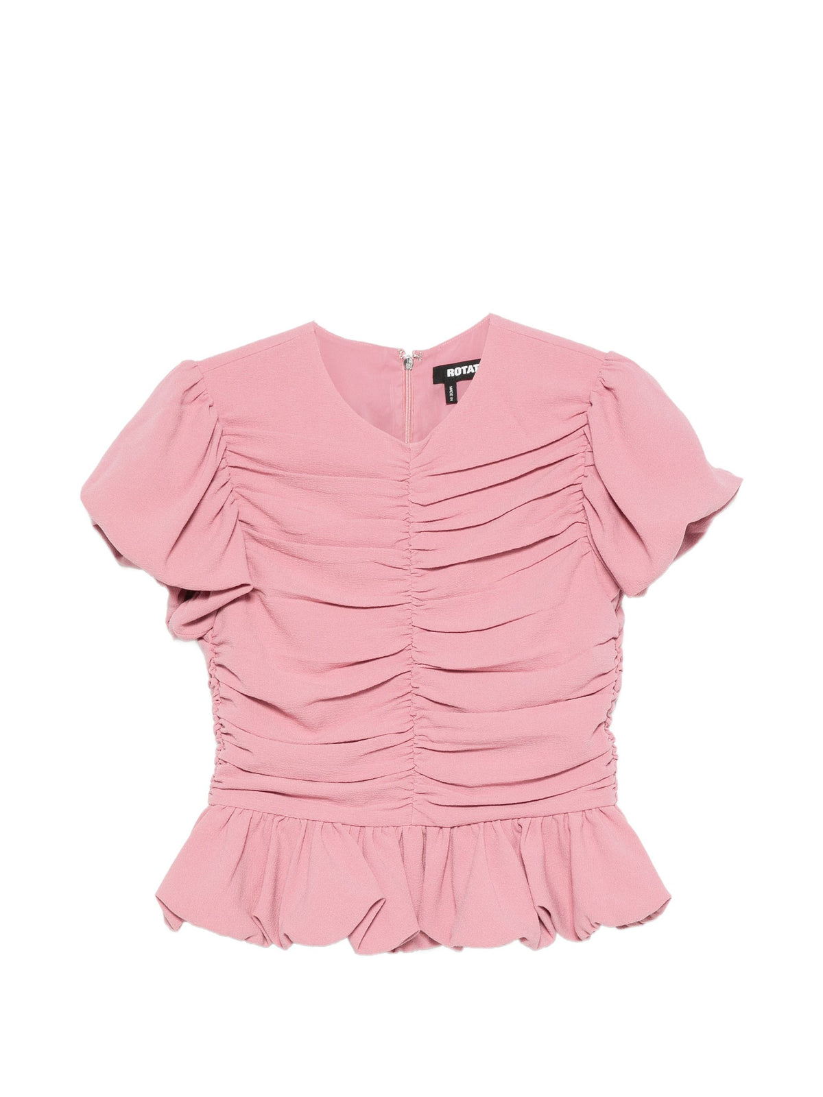 ROTATE RUCHED PUFF SLEEVE TOP