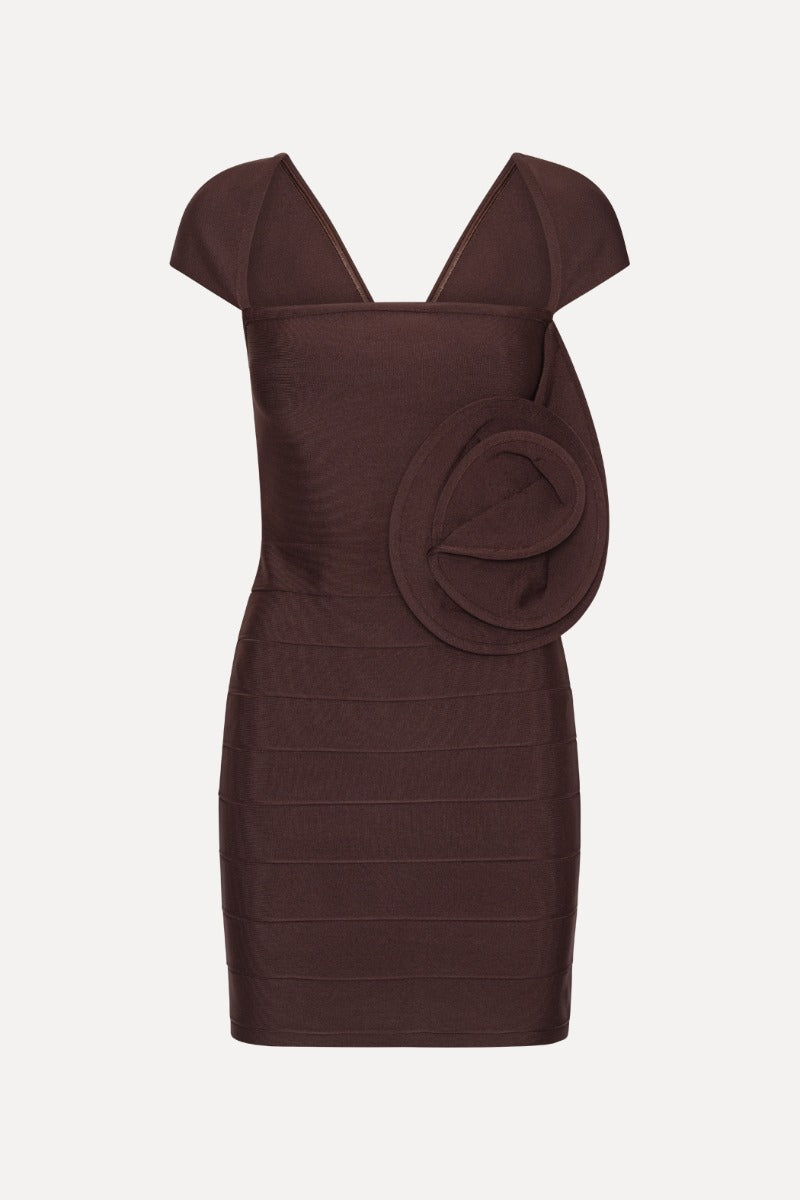 ROTATE ROSE CAP SLEEVE MINI DRESS