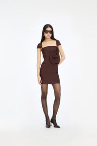 ROTATE ROSE CAP SLEEVE MINI DRESS