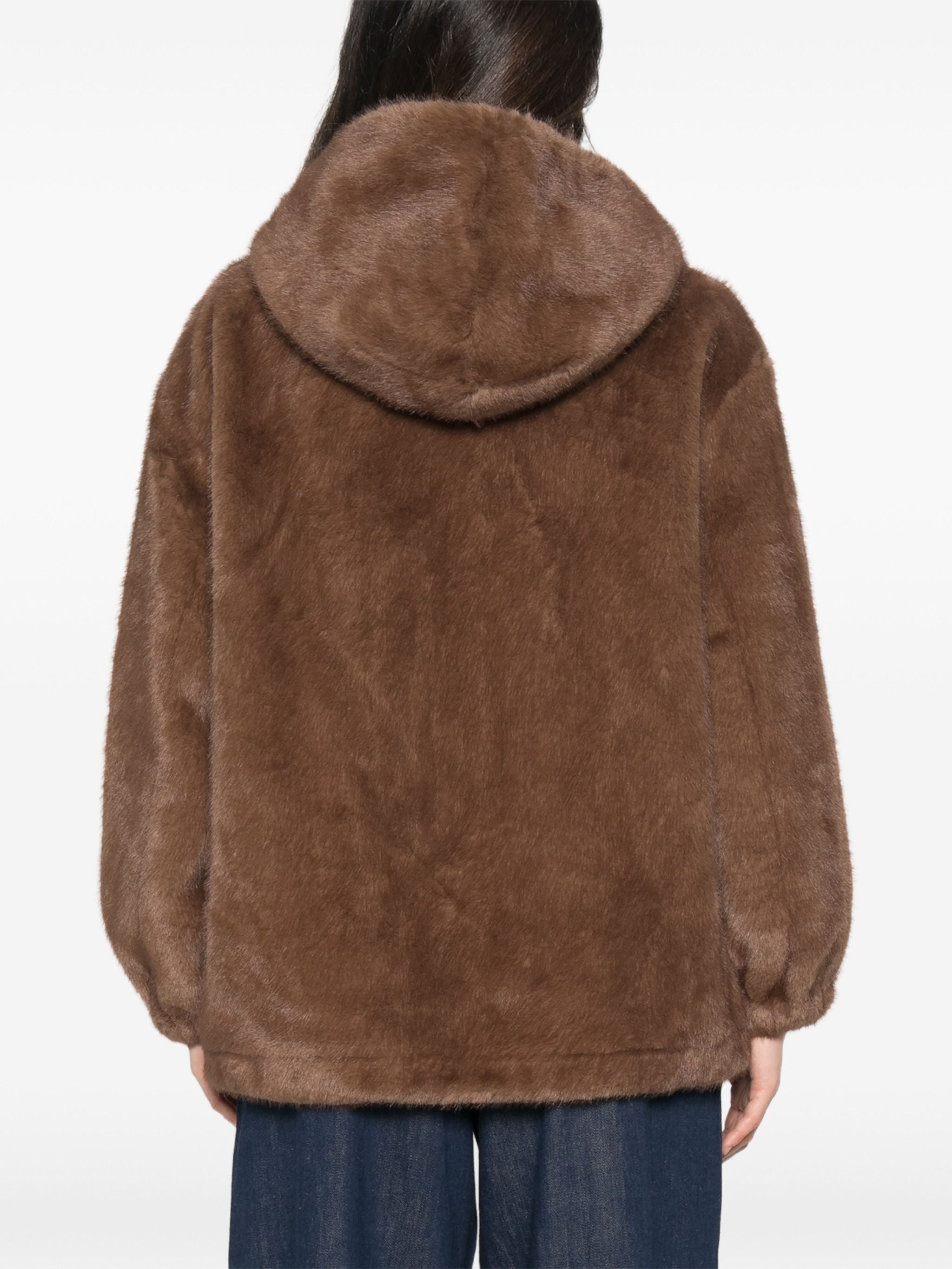 LOU ANDREA FAUX FUR HOODED COAT