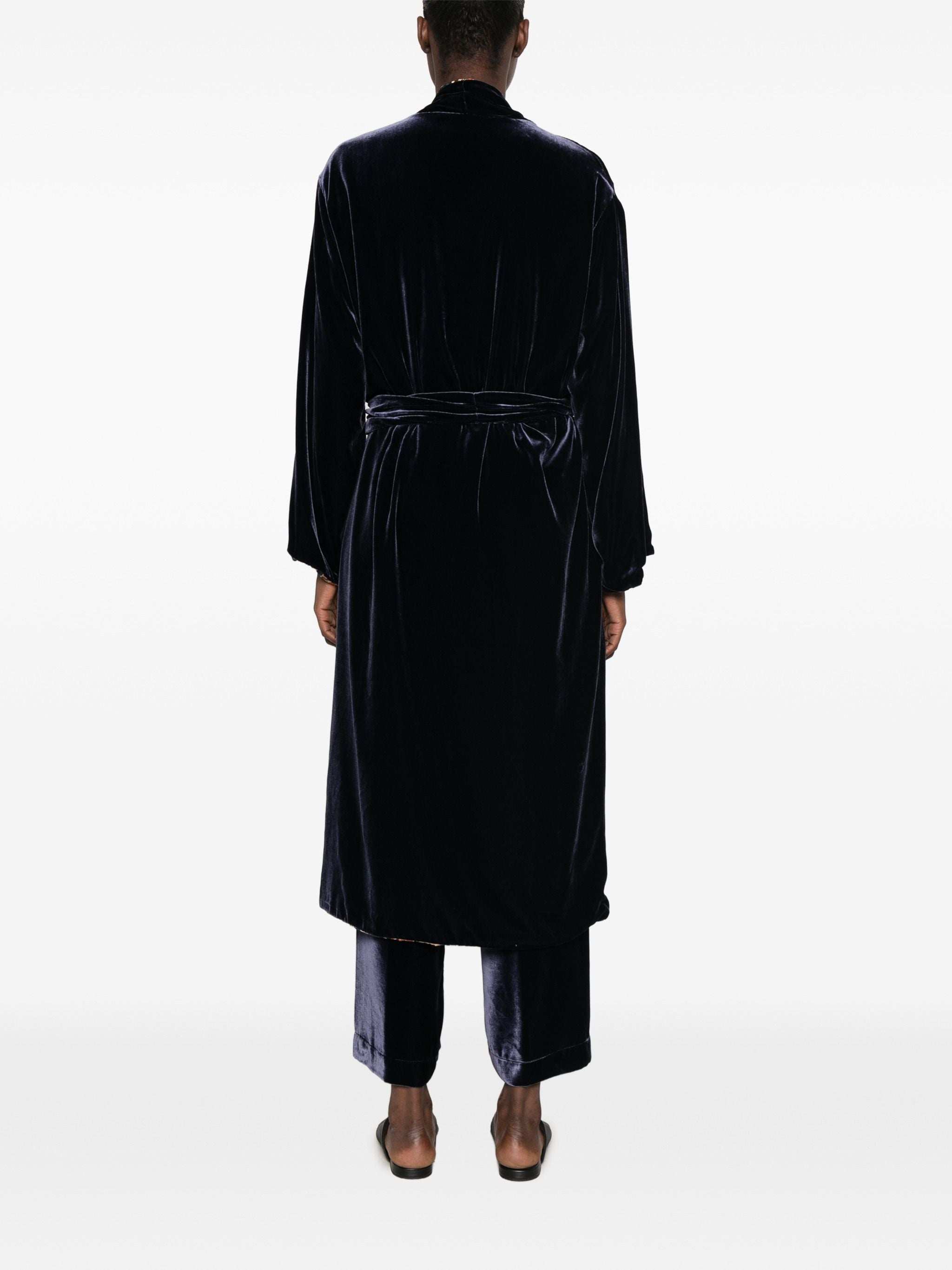 WHYCI MILANO BELTED VELVET GOWN